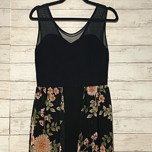 Elegant Black Floral Maxi Dress